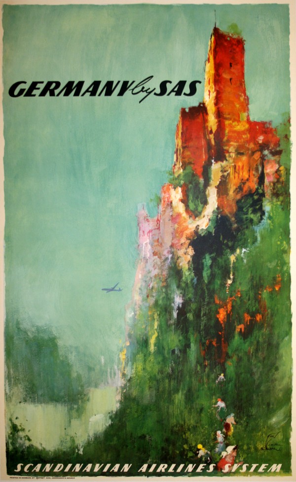 Scandinavian Airlines System Poster for Germany Print